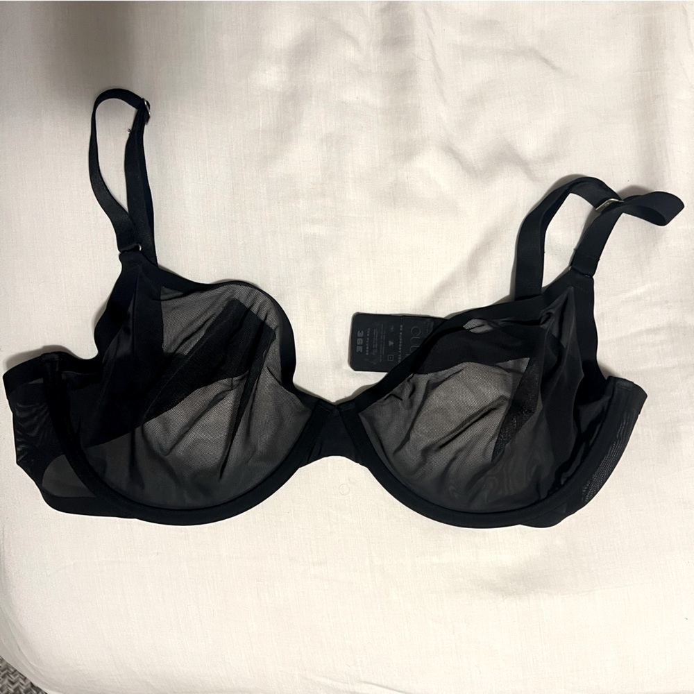 Cuup mesh black plunge bra - 36 E